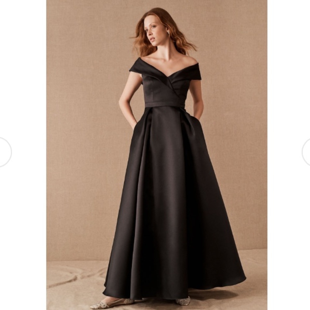 NWT BHLDN Camryn Black dress Wedding Gown Bridesmaid Formal MOB size 2 or 6